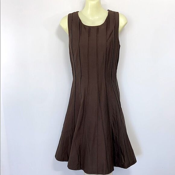 Calvin Klein Dress Copper Cocktail Knee Length Excellent Sz 4 - Picture 1 of 8